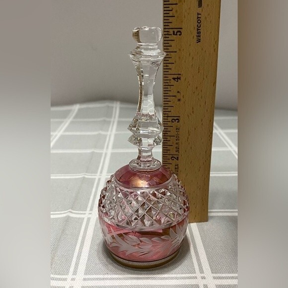 Vintage Collectible Bell Marchioness by Ebeling & Reuss Clear Ruby Gold Rim - Picture 6 of 10